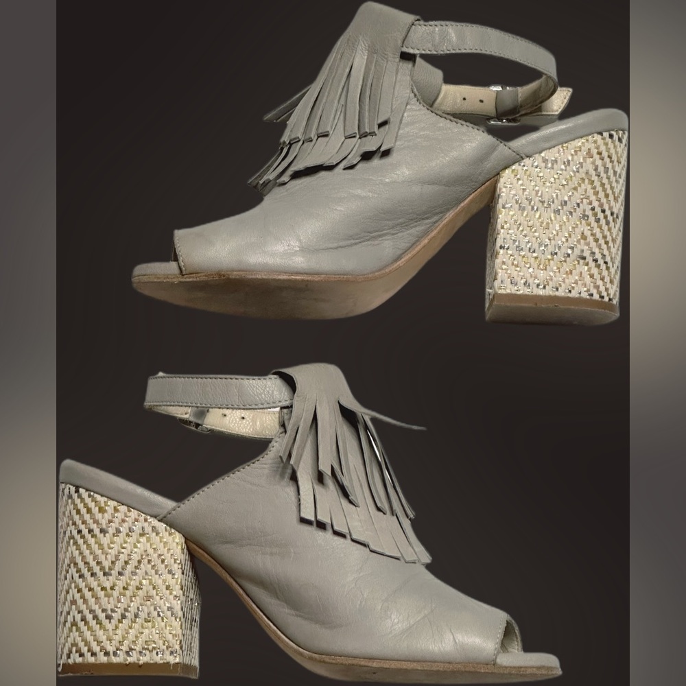 Ouigal High heel peep toe shoes w/ ankle strap. US 10 EU 41.  Excellent!